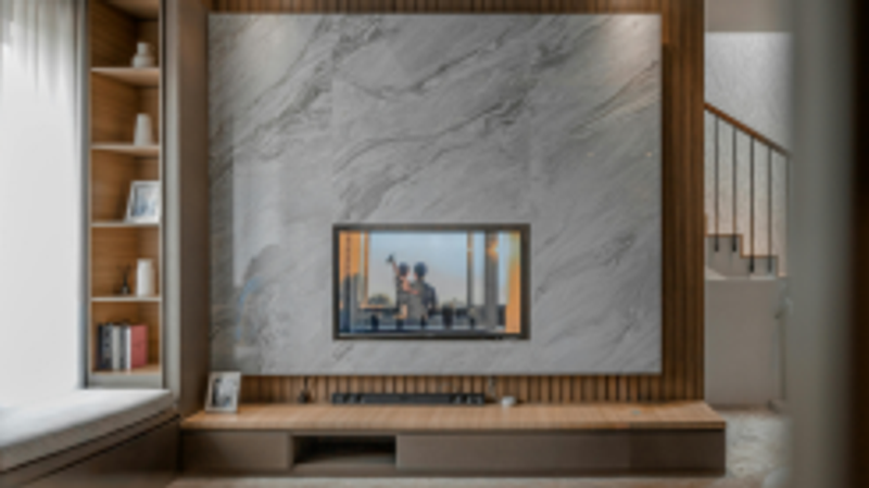 L shaped showcase designs