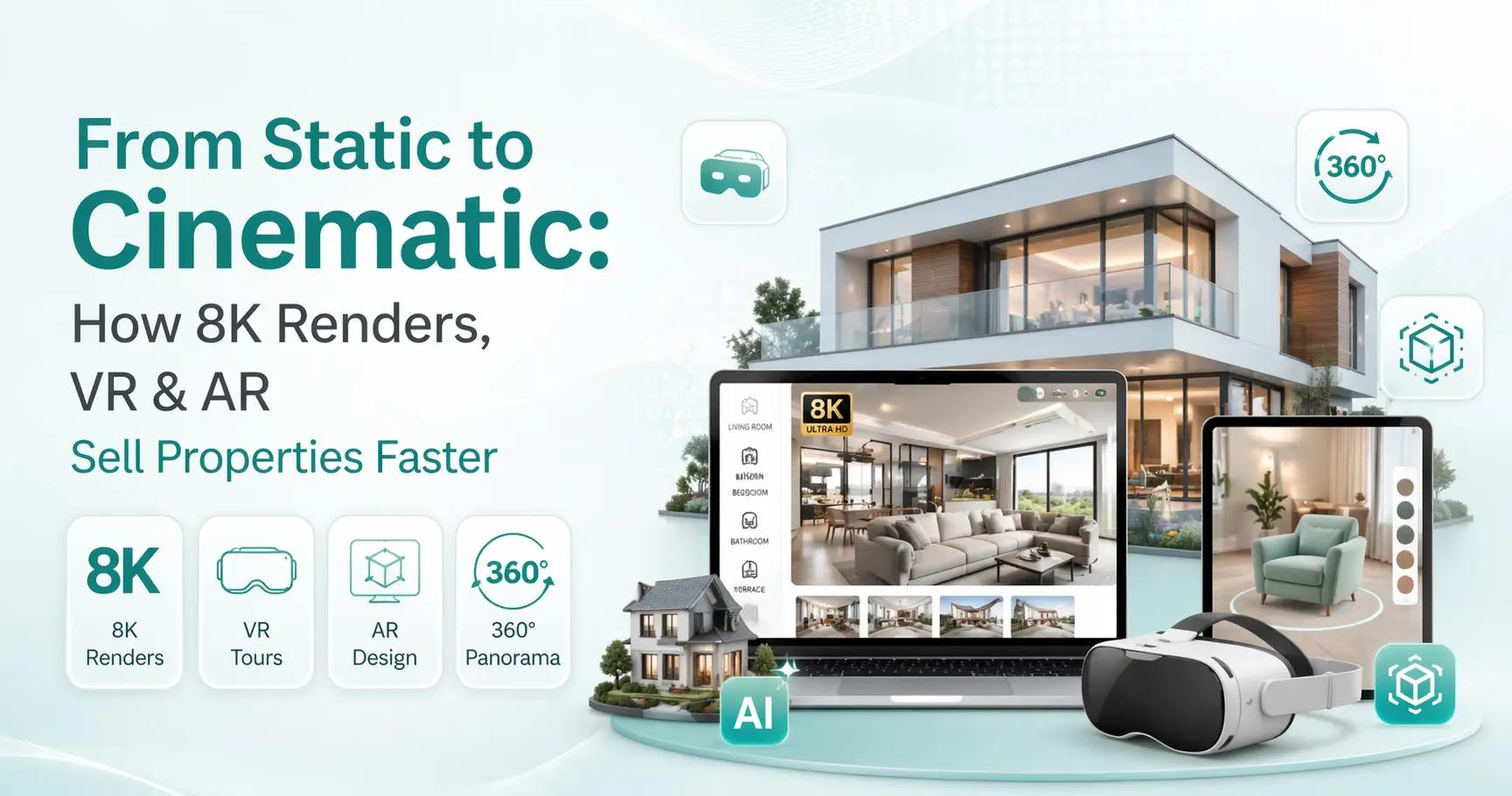 From Static to Cinematic – How 8K Renders, VR Tours, AR Design and 360° Panorama Sell Real Estate Properties Faster