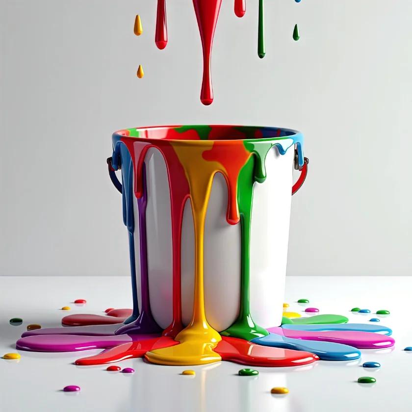 Vibrant splash of multiple paint colors representing creative interior and exterior paint choices