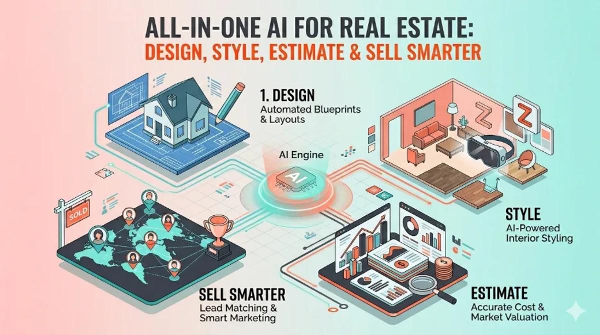 AI tools for real estate home design, floor planning and property visualization