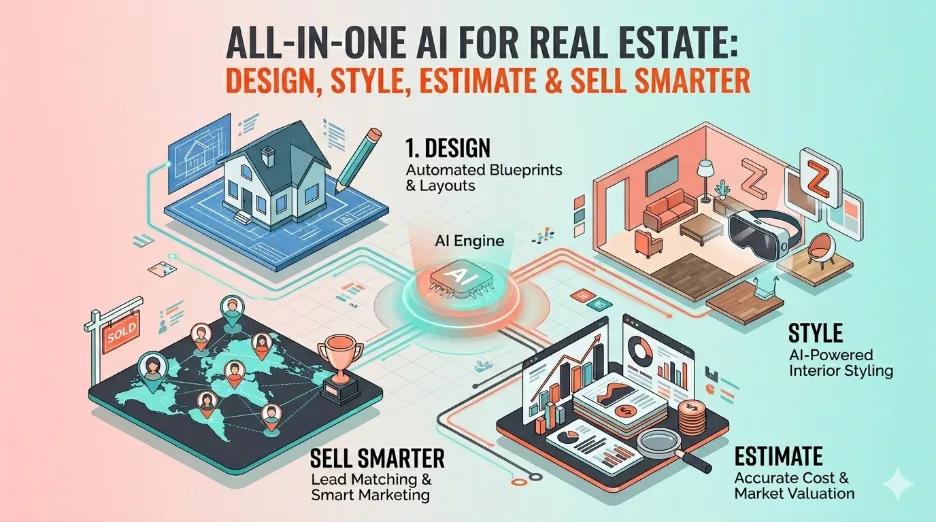 AI tools for real estate home design, floor planning and property visualization