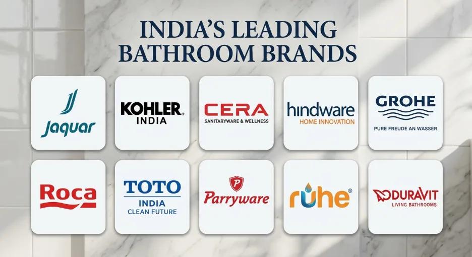 India's leading bathroom fittings brands including Jaquar, Kohler India, CERA, Hindware, Grohe, Roca, TOTO, Parryware, Ruhe and Duravit