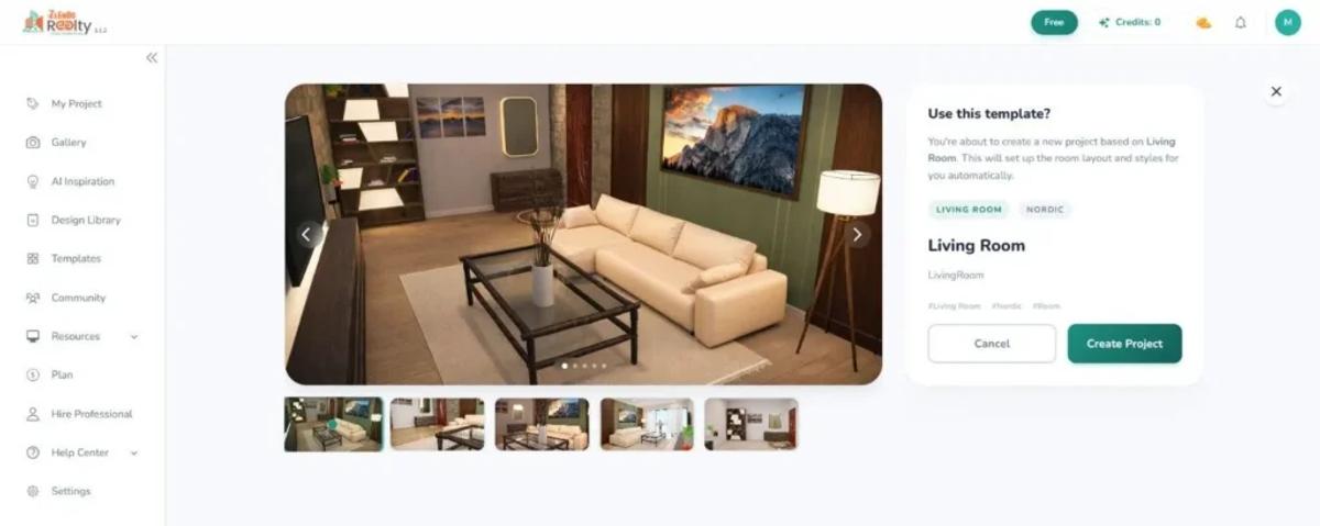 Zlendo Realty AI platform interface showing smart design tools and features