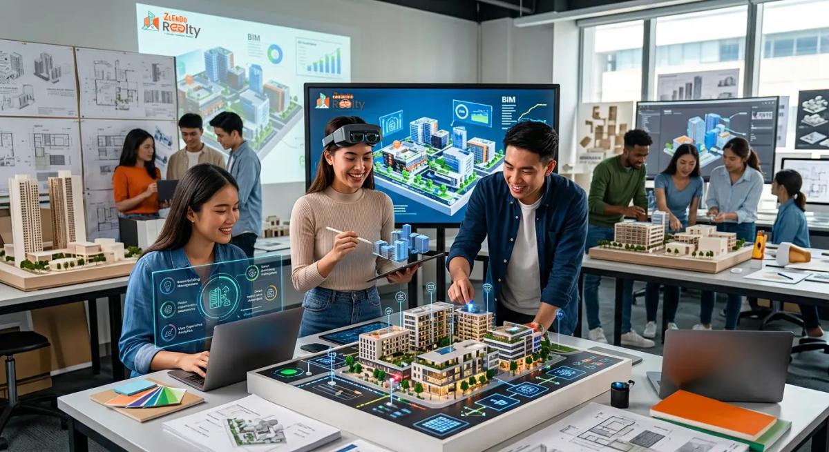 Architecture students participating in a design competition 