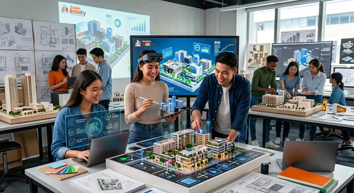 Architecture students participating in a design competition