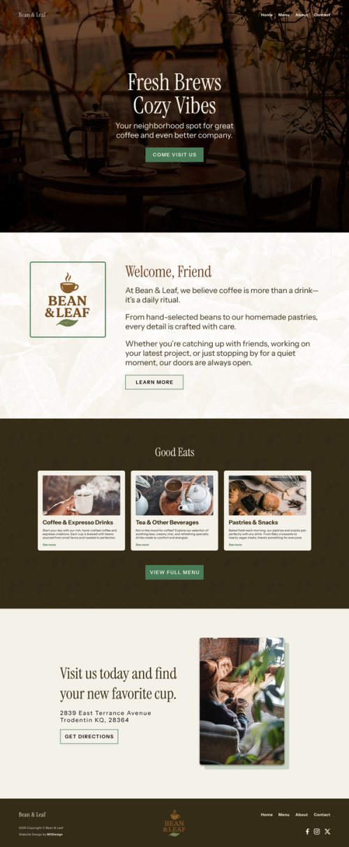 Bean & Leaf portfolio cover image.