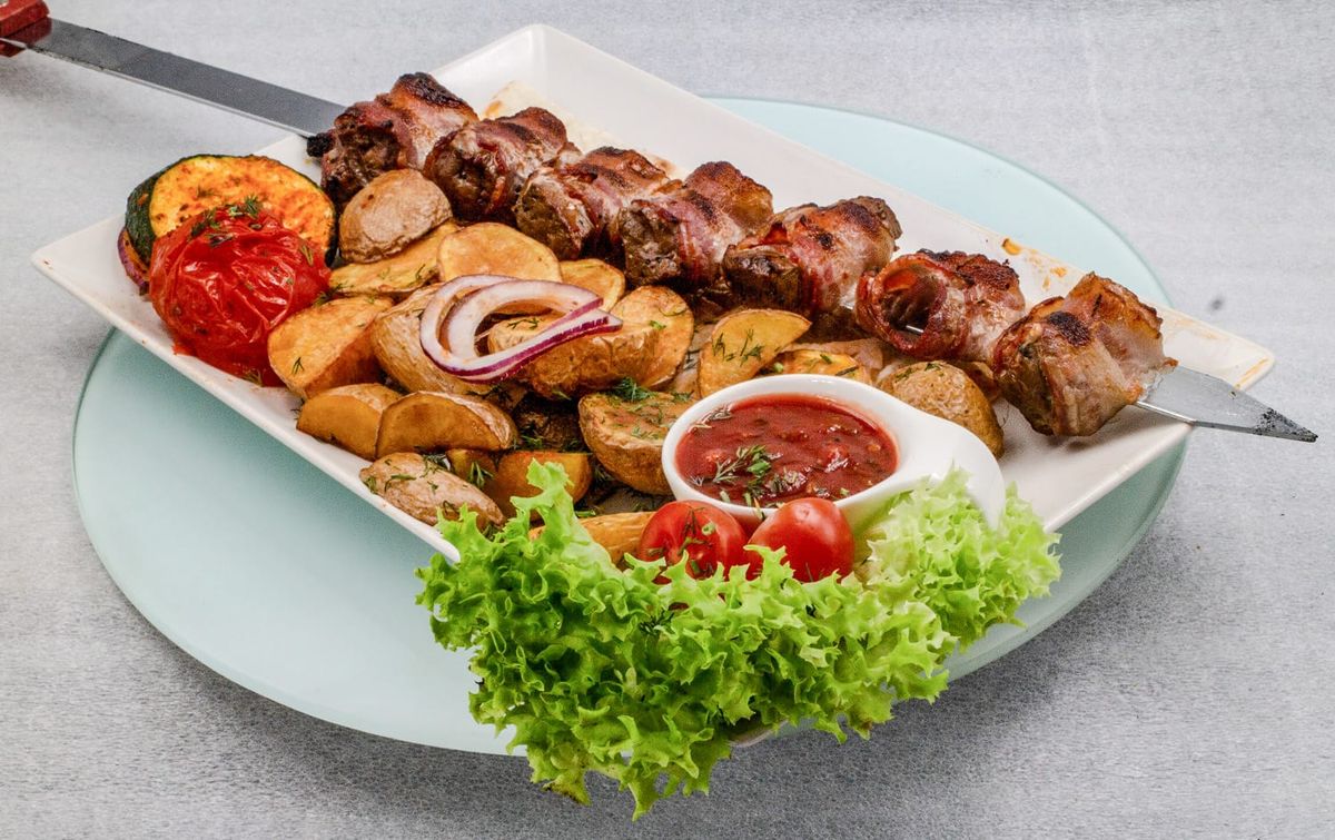 46. Grillleber, umwickelt mit Speck