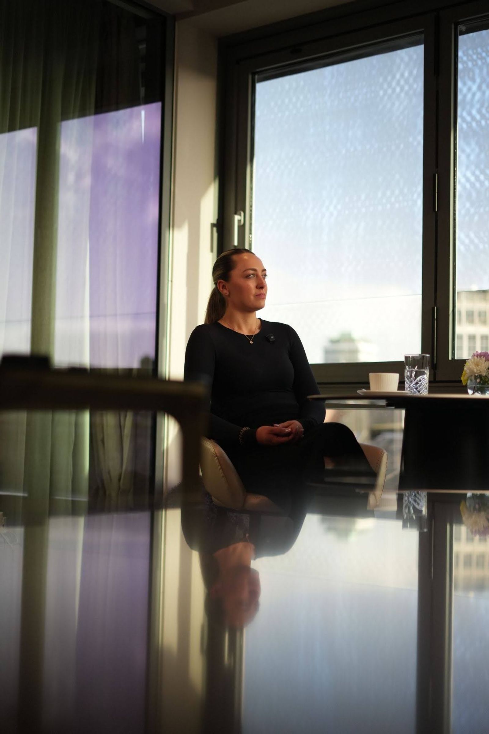 Martha sitting down for a mental performance interview 