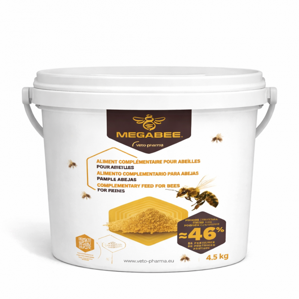 MegaBee протеинова добавка за пчели на прах 4.5 кг – 46% протеин