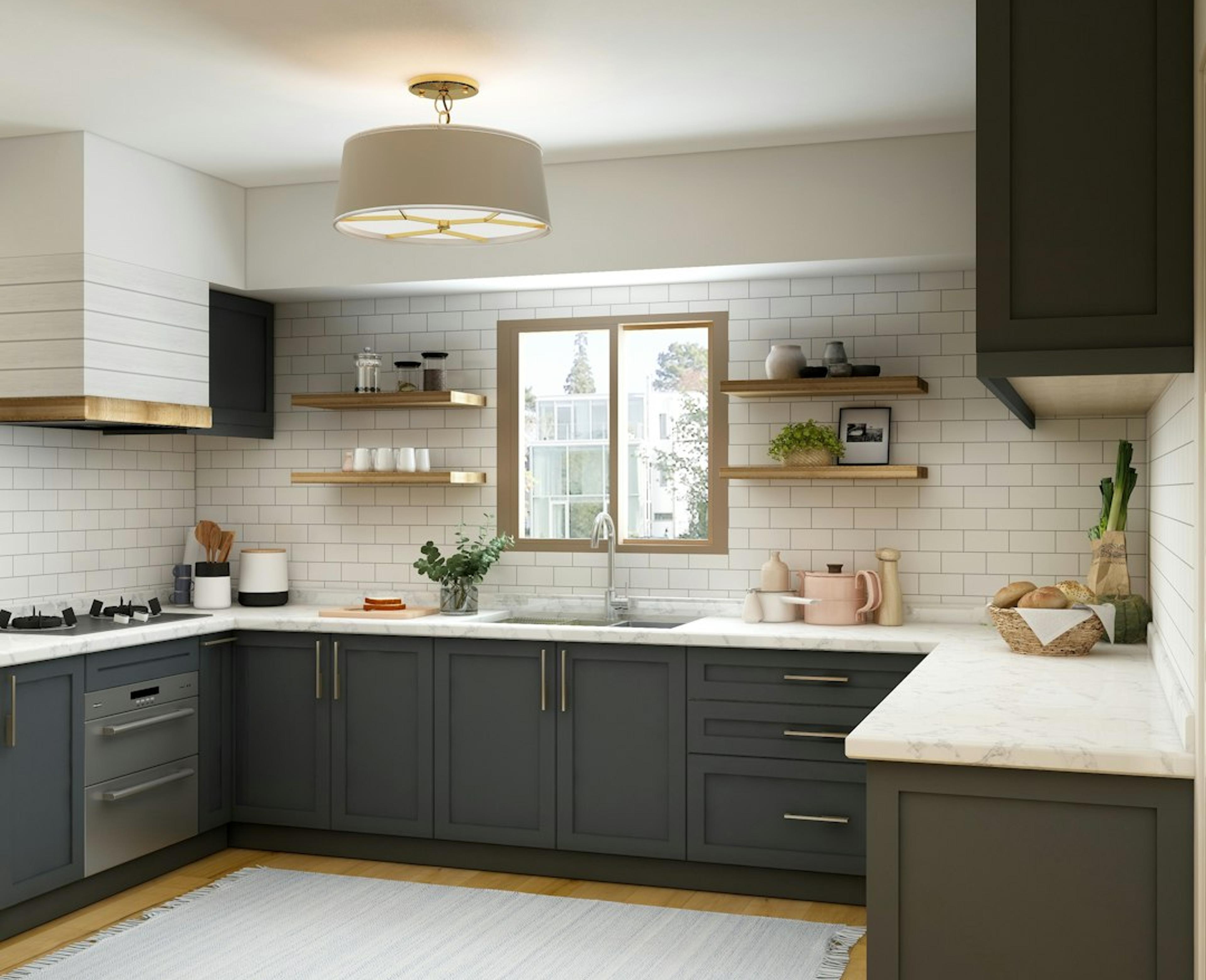Olive green shaker kitchen