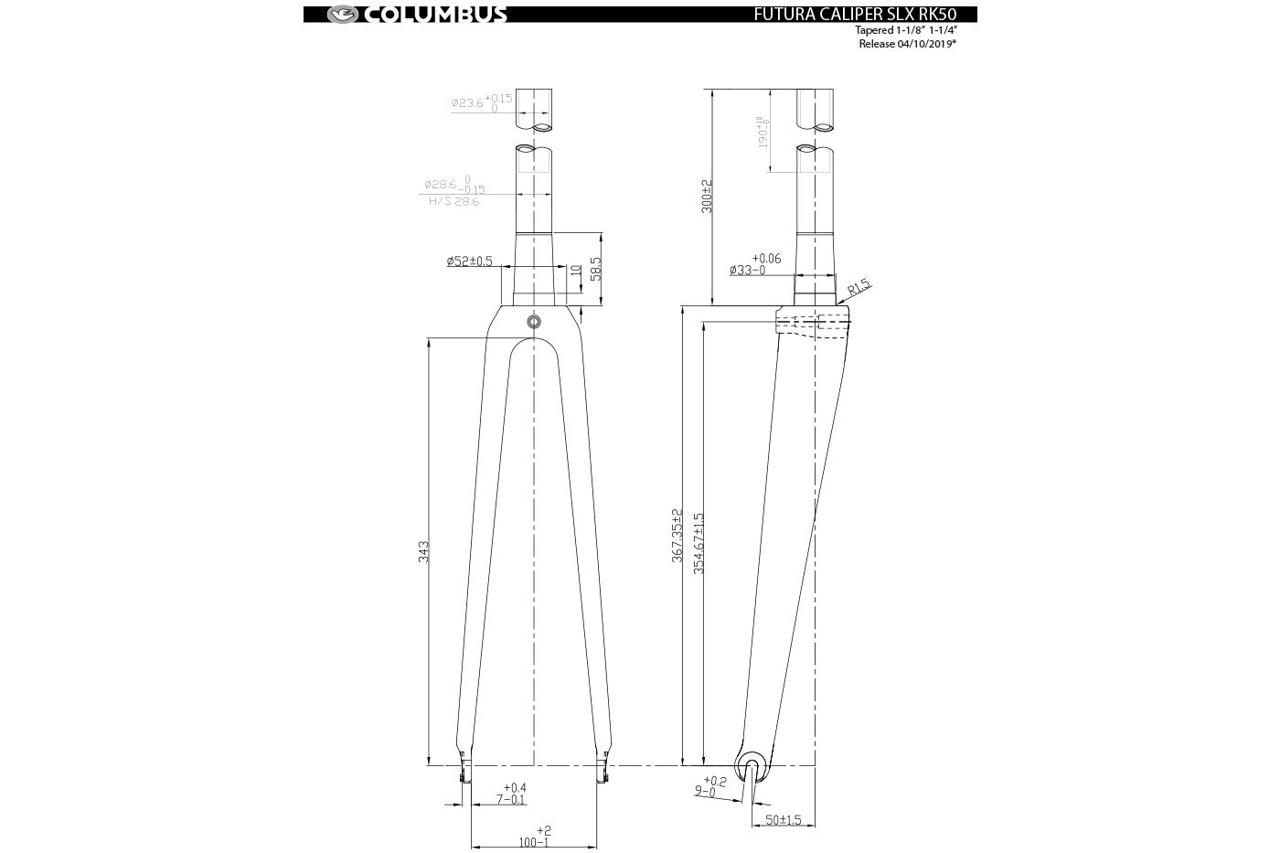 Futura Caliper SLX 1”1/4 Fork