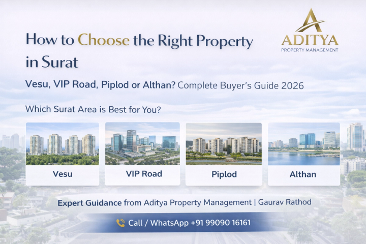 How to Choose the Right Property in Surat — Vesu, VIP Road, Piplod or Althan? Complete Buyer’s Guide 2026