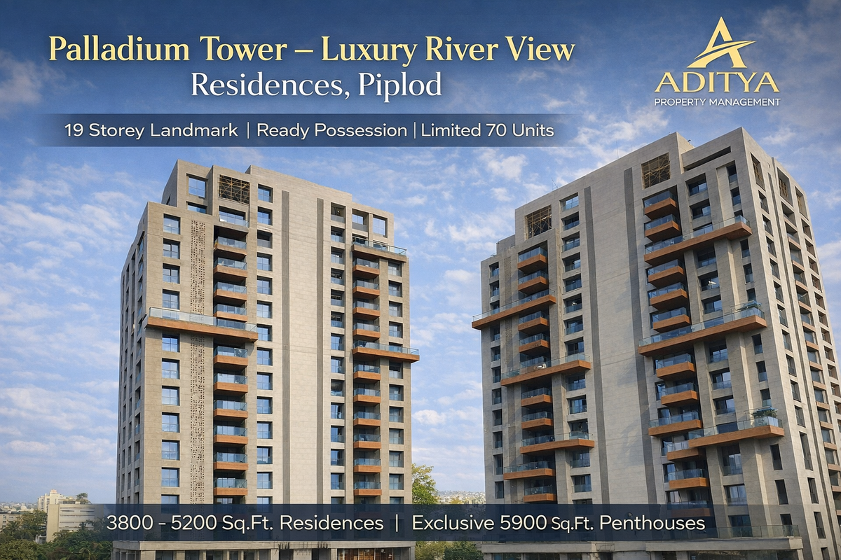 Palladium Tower – Premium River View Luxury Residences at Piplod, Surat