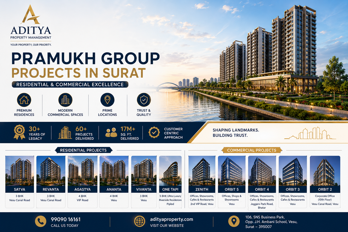 Pramukh Group Projects in Surat – Residential & Commercial Property Guide 2026
