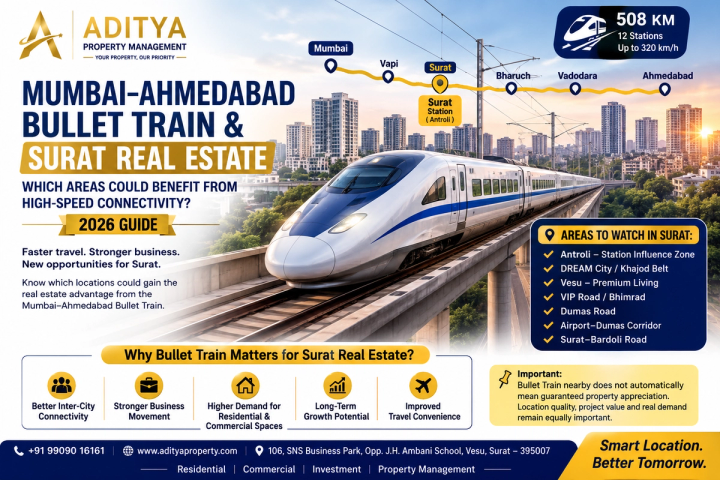 Mumbai–Ahmedabad Bullet Train & Surat Real Estate: Which Areas Could Benefit from High-Speed Connectivity? (2026 Guide)