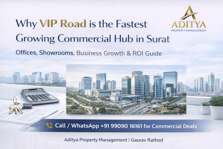 Why VIP Road is the Fastest Growing Commercial Hub in Surat — Offices, Showrooms, Investment & Rental Income Guide (2026)