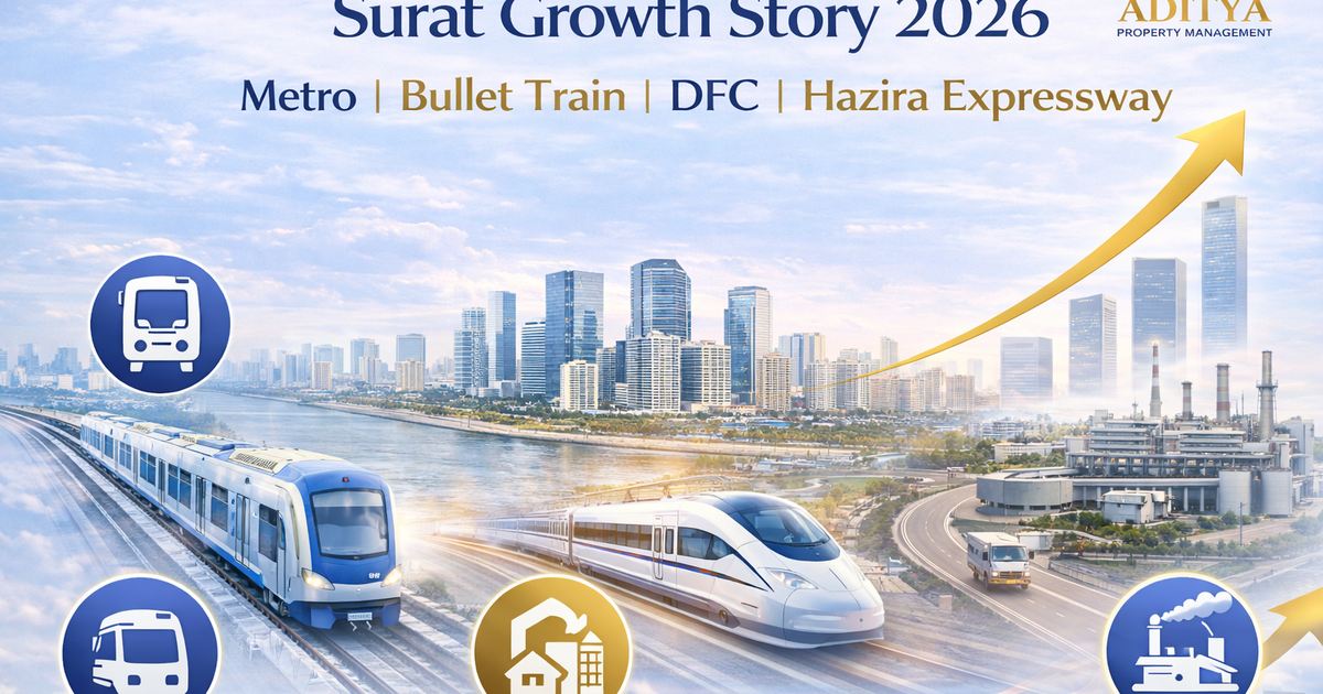 Surat Real Estate Growth 2026 – Metro, Bullet Train, Freight Corridor & Hazira Expressway Impact