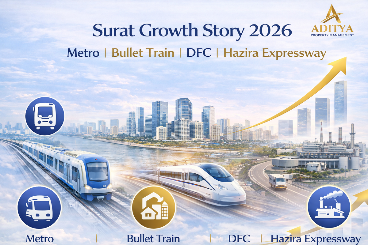 Surat Real Estate Growth 2026 – Metro, Bullet Train, Freight Corridor & Hazira Expressway Impact