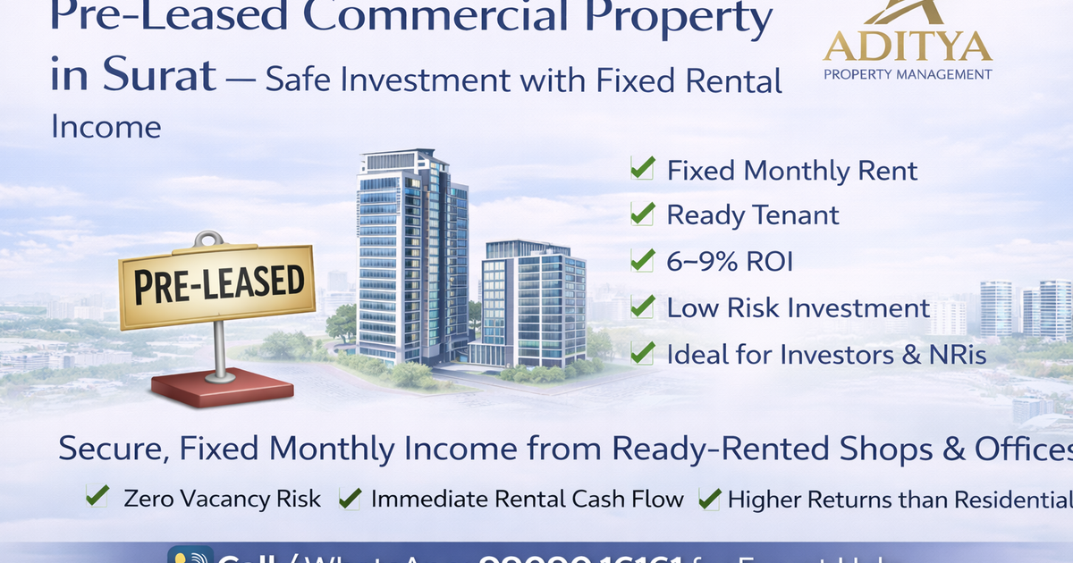 Pre-Leased Commercial Property in Surat – Safe Investment with Fixed Rental Income