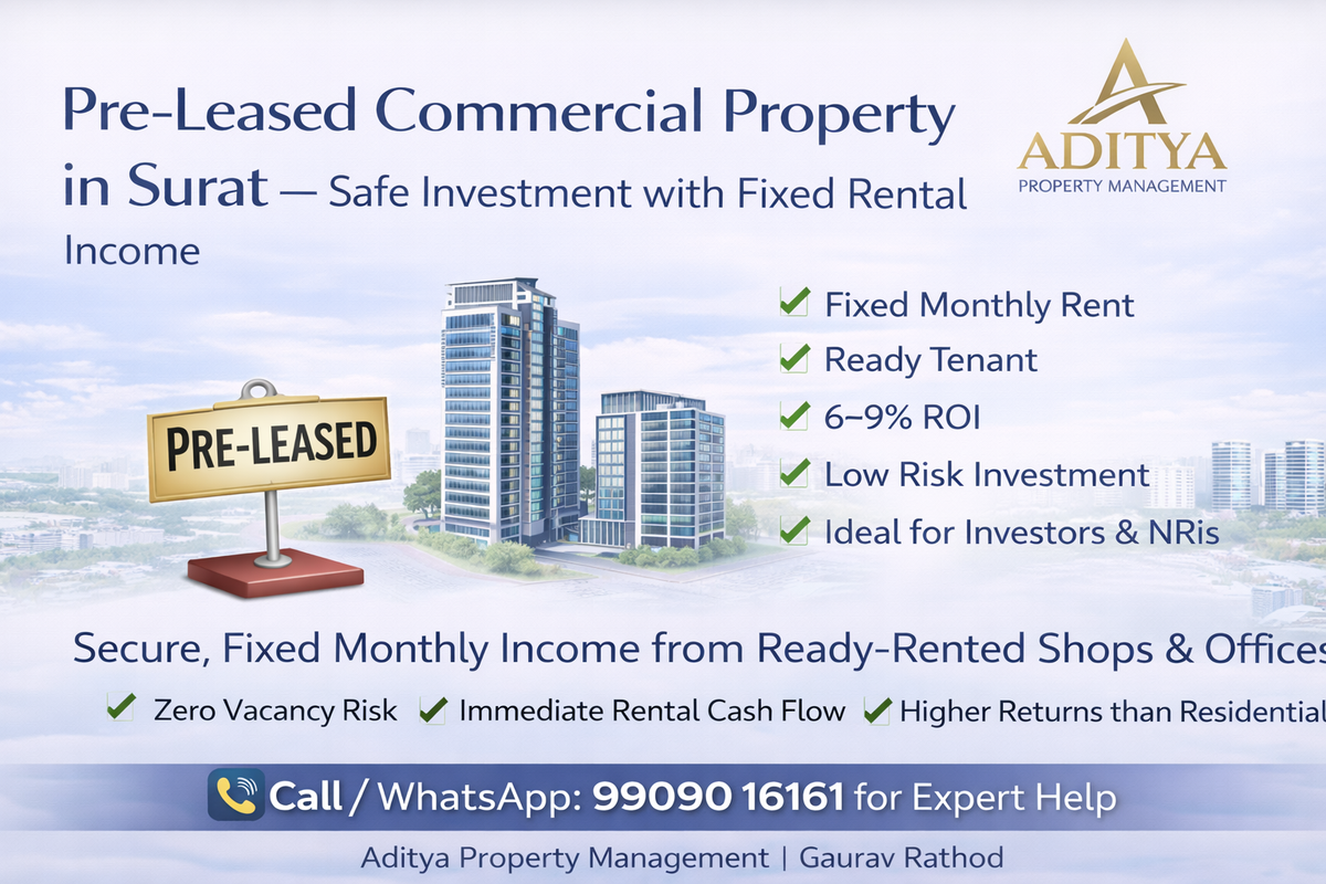 Pre-Leased Commercial Property in Surat – Safe Investment with Fixed Rental Income