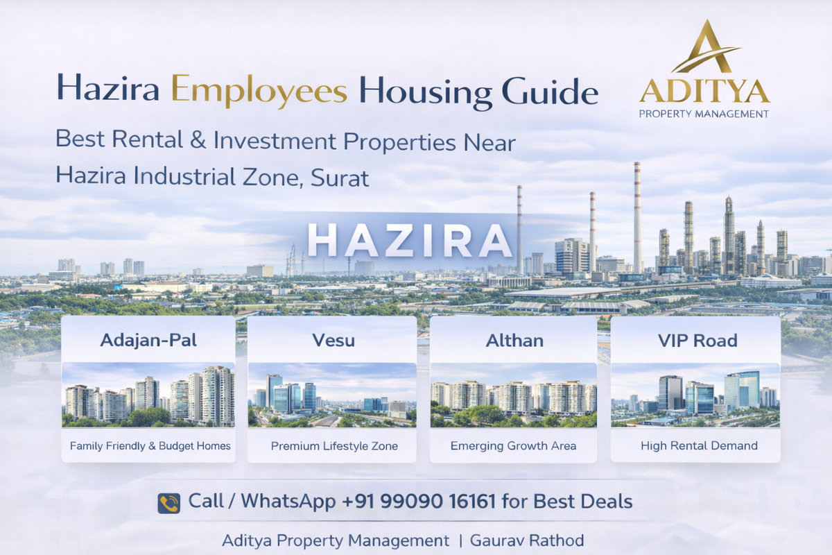 Hazira Employees Housing Guide — Best Rental & Investment Properties Near Hazira Industrial Zone, Surat