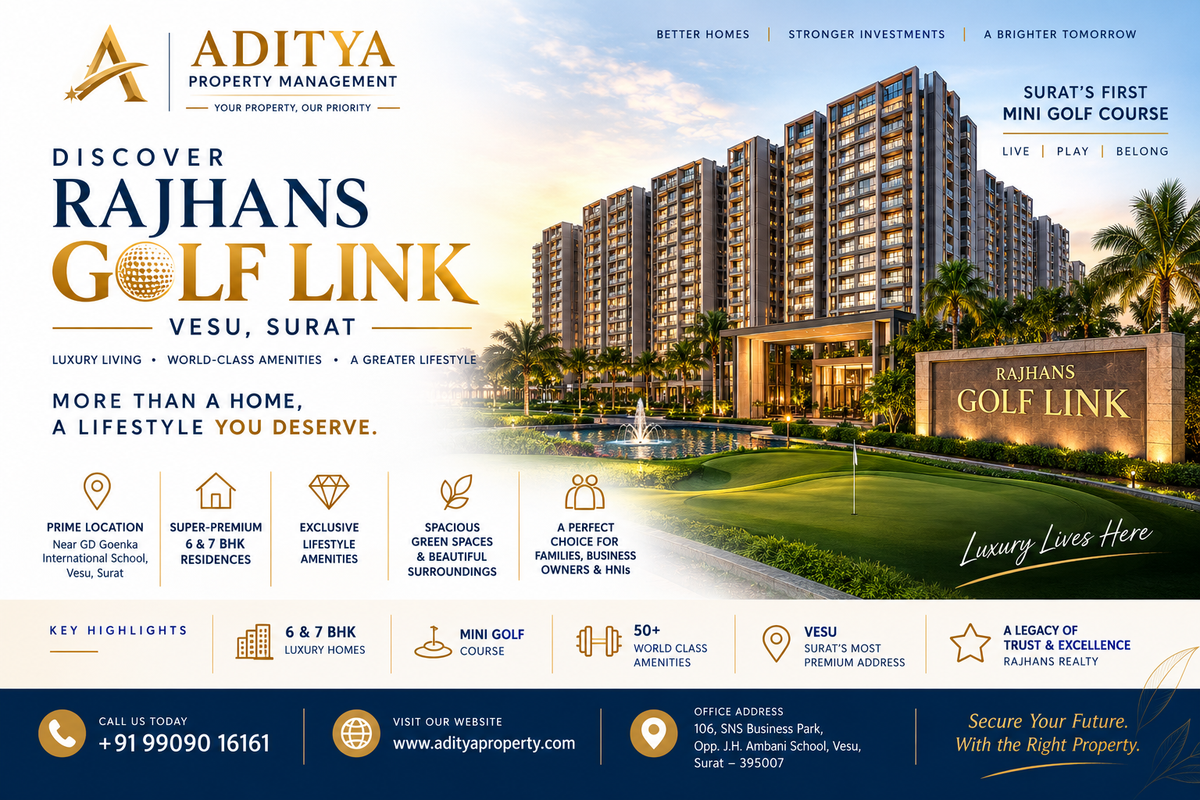 Rajhans Golf Link Vesu, Surat – What Makes This 6 & 7 BHK Project Stand Out on the GD Goenka Road Belt?
