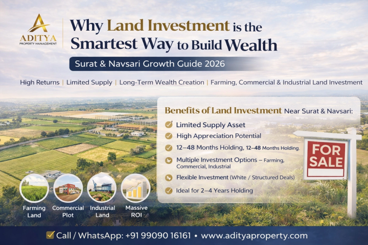 Why Land Investment is the Smartest Way to Build Wealth (Surat & Navsari Growth Guide 2026)