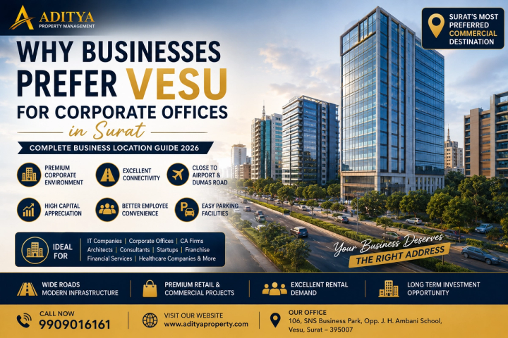 Why Businesses Prefer Vesu for Corporate Offices in Surat | Complete Business Location Guide 2026