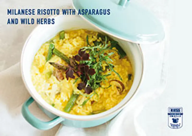 Milanese Risotto with Asparagus and wild herbs
