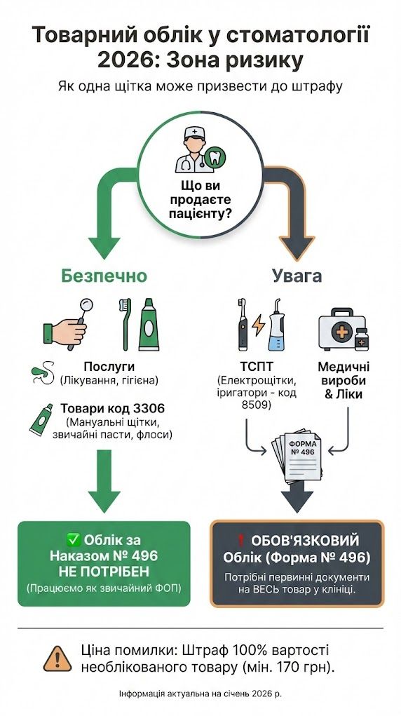чи потрібно ФОП стоматологу вести товарний облік
