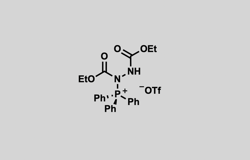 Structure of (1,2-bis(ethoxycarbonyl)hydrazineyl)triphenylphosphonium triflate