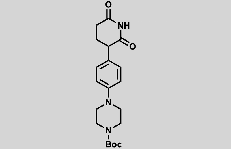 Structure of tert-butyl 4-(4-(2,6-dioxopiperidin-3-yl)phenyl)piperazine-1-carboxylate