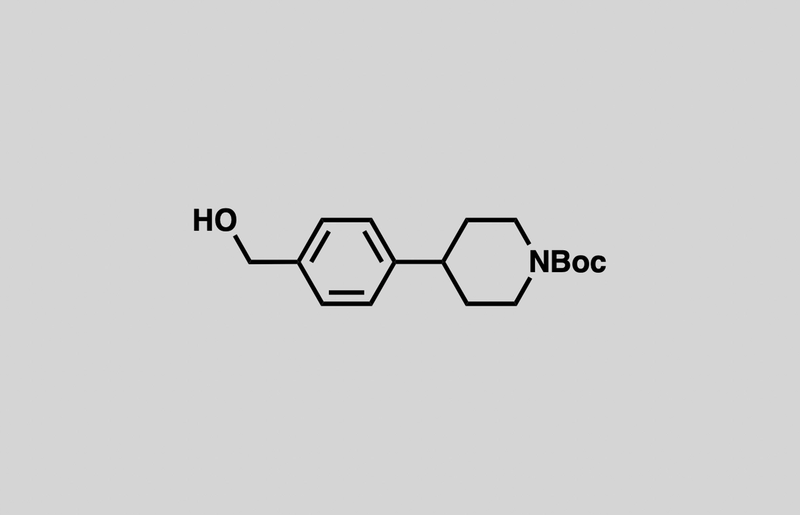 Structure of tert-butyl 4-(4-(hydroxymethyl)phenyl)piperidine-1-carboxylate