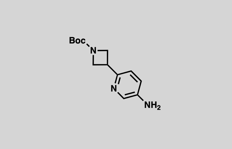 Structure of tert-butyl 3-(5-aminopyridin-2-yl)azetidine-1-carboxylate
