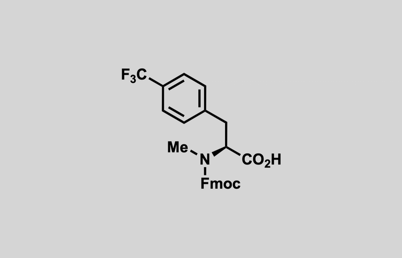 Structure of (S)-2-((((9H-fluoren-9-yl)methoxy)carbonyl)(methyl)amino)-3-(4-(trifluoromethyl)phenyl)propanoic acid