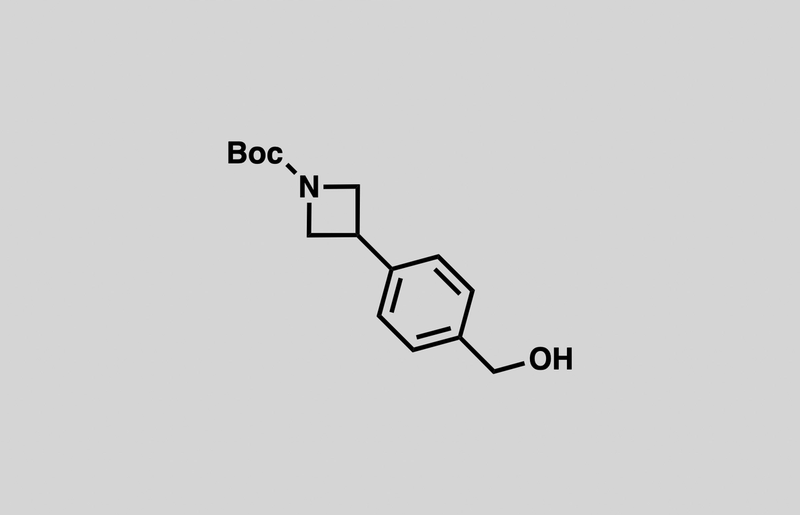 Structure of tert-butyl 3-(4-(hydroxymethyl)phenyl)azetidine-1-carboxylate