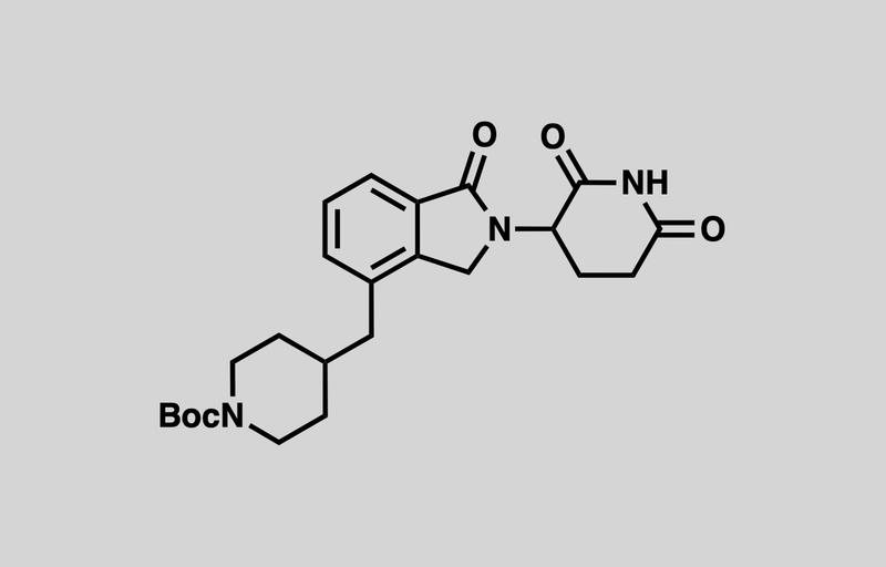 Structure of tert-butyl 4-((2-(2,6-dioxopiperidin-3-yl)-1-oxoisoindolin-4-yl)methyl)piperidine-1-carboxylate