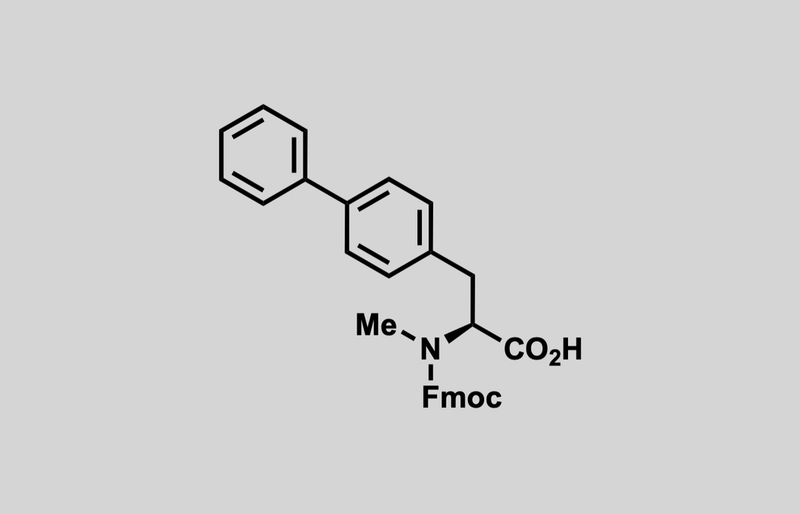 Structure of (S)-2-((((9H-fluoren-9-yl)methoxy)carbonyl)(methyl)amino)-3-([1,1'-biphenyl]-4-yl)propanoic acid