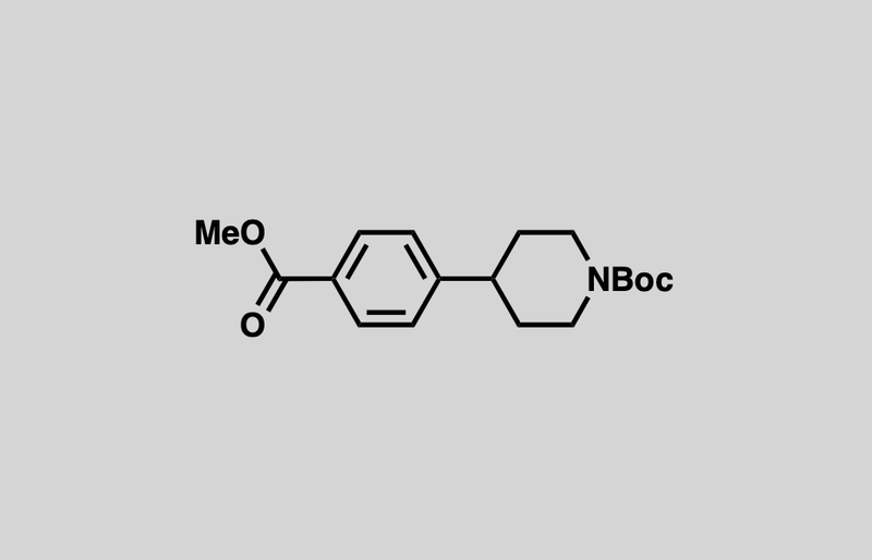 Structure of tert-butyl 4-(4-(methoxycarbonyl)phenyl)piperidine-1-carboxylate