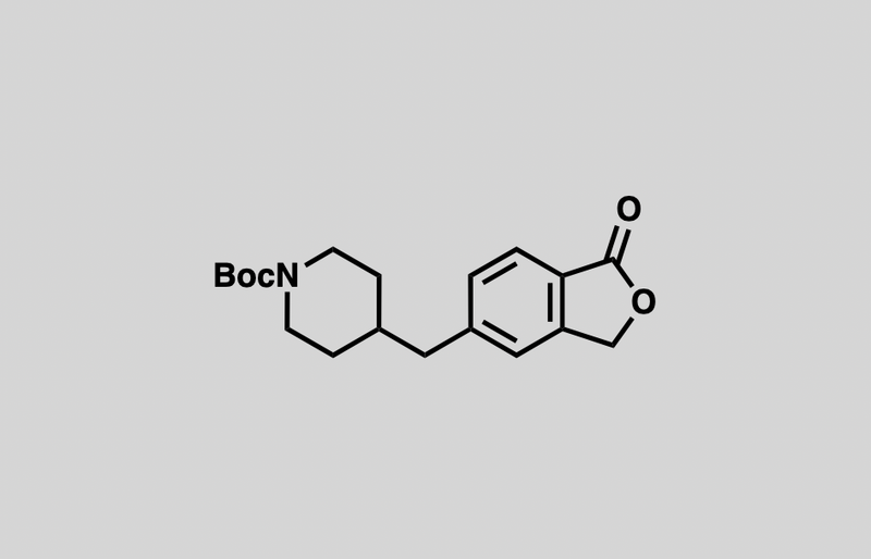 Structure of tert-butyl 4-((1-oxo-1,3-dihydroisobenzofuran-5-yl)methyl)piperidine-1-carboxylate