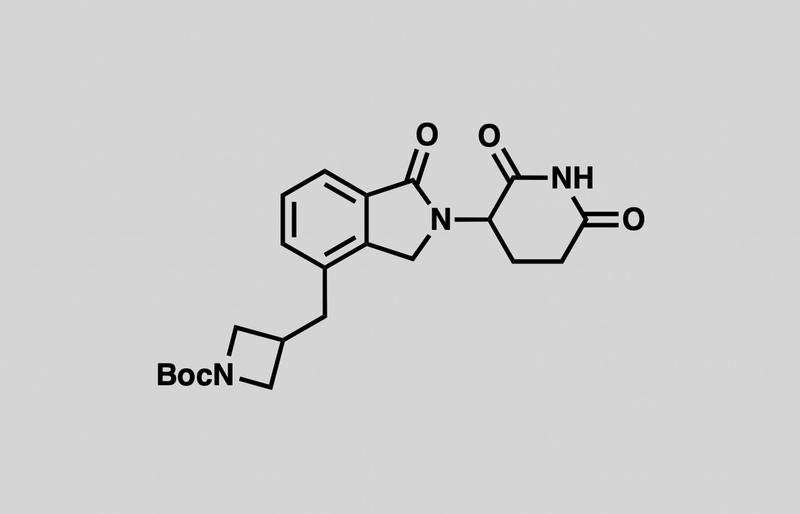 Structure of tert-butyl 3-((2-(2,6-dioxopiperidin-3-yl)-1-oxoisoindolin-4-yl)methyl)azetidine-1-carboxylate