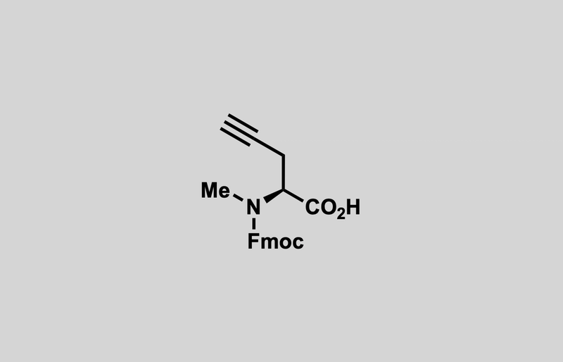 Structure of (S)-2-((((9H-fluoren-9-yl)methoxy)carbonyl)(methyl)amino)pent-4-ynoic acid