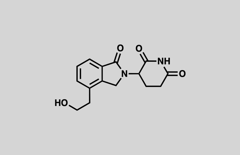 Structure of 3-(4-(2-hydroxyethyl)-1-oxoisoindolin-2-yl)piperidine-2,6-dione
