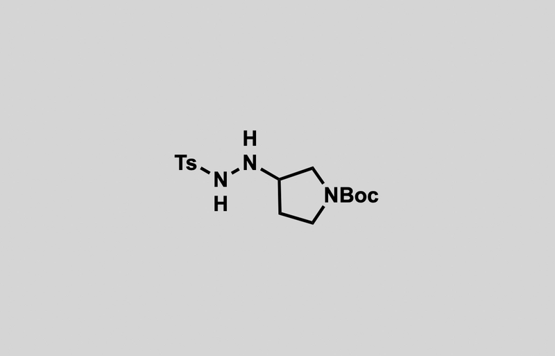 Structure of tert-butyl 3-(2-tosylhydrazineyl)pyrrolidine-1-carboxylate