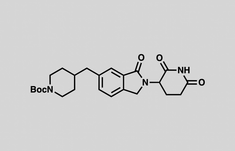 Structure of tert-butyl 4-((2-(2,6-dioxopiperidin-3-yl)-3-oxoisoindolin-5-yl)methyl)piperidine-1-carboxylate