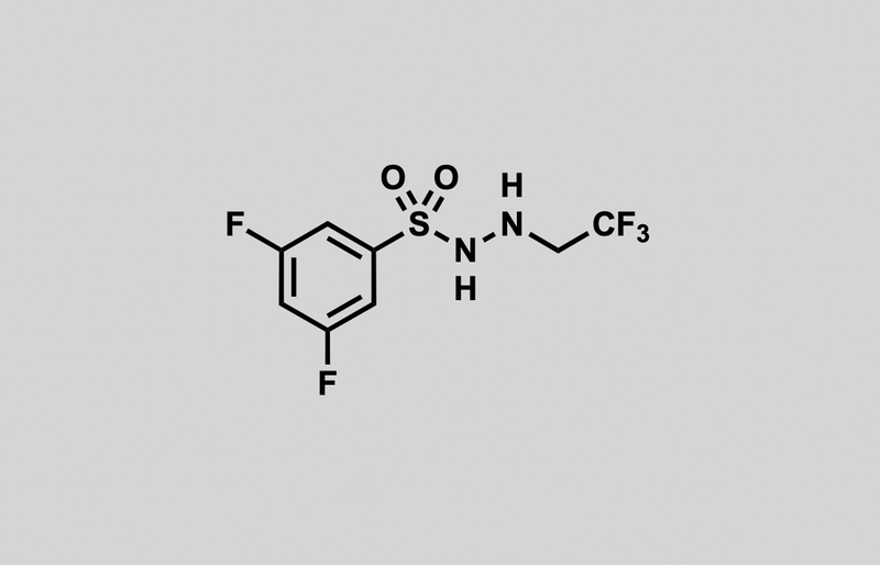 Structure of 3,5-difluoro-N'-(2,2,2-trifluoroethyl)benzenesulfonohydrazide