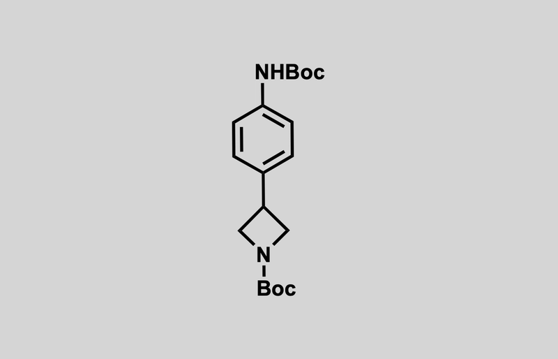 Structure of tert-butyl 3-(4-((tert-butoxycarbonyl)amino)phenyl)azetidine-1-carboxylate