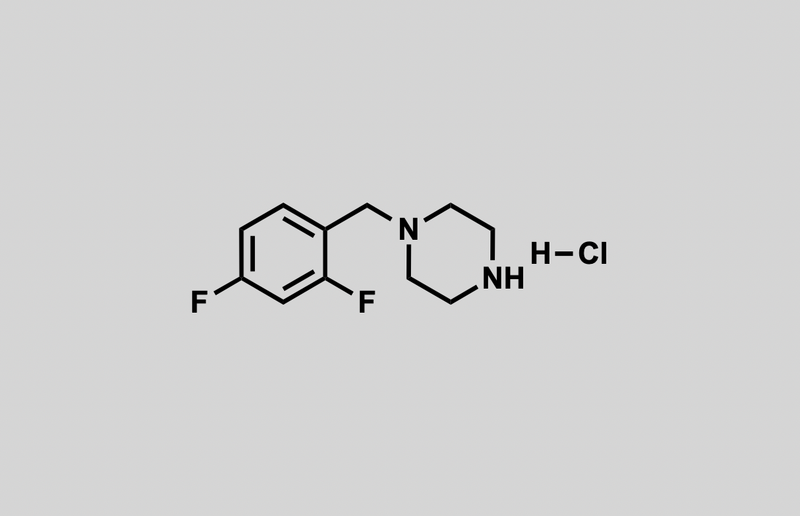 Structure of 1-(2,4-difluorobenzyl)piperazine hydrochloride