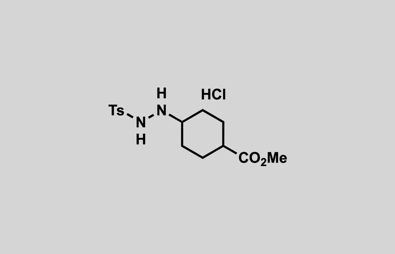 Structure of methyl 4-(2-tosylhydrazineyl)cyclohexane-1-carboxylate
