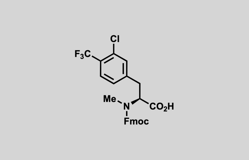 Structure of (S)-2-((((9H-fluoren-9-yl)methoxy)carbonyl)(methyl)amino)-3-(3-chloro-4-(trifluoromethyl)phenyl)propanoic acid